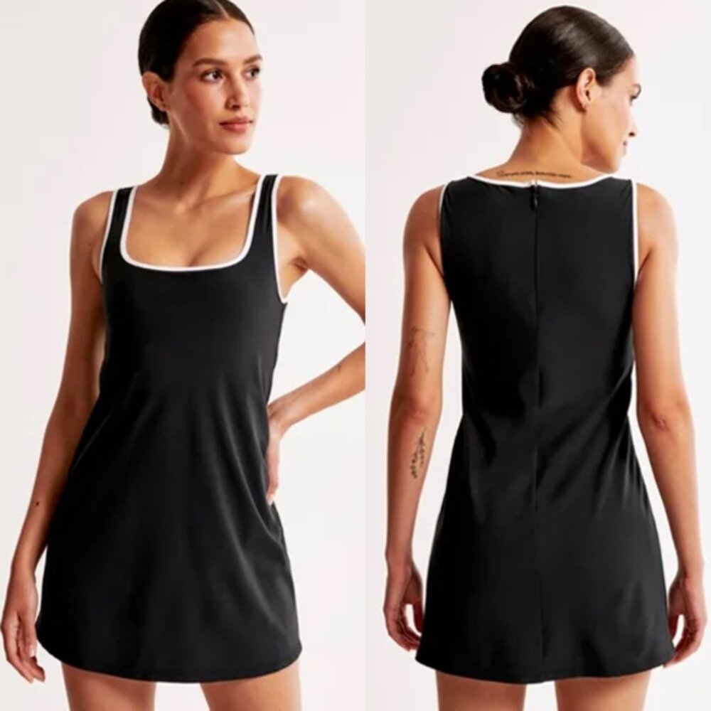 Abercrombie & Fitch Black Mini Dress with White Trim